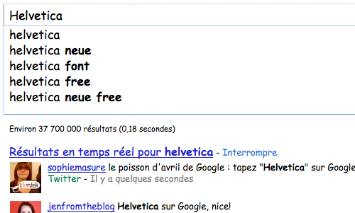 helvetica blague 1er avril google